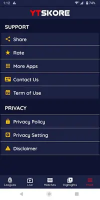 YTSKORE android App screenshot 1